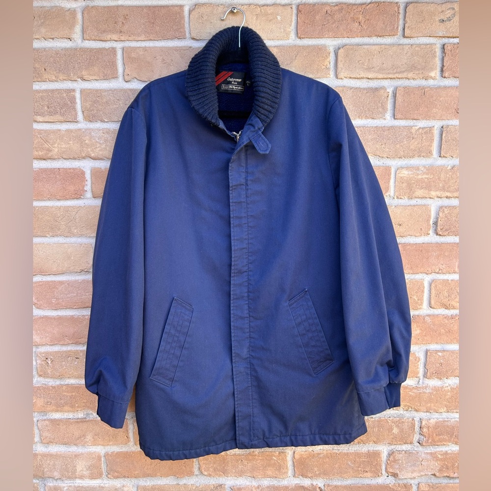 Vintage 1960s Sears Mens Store Pharaoh Barn Chore Coat Jacket Lined XL Tall Navy